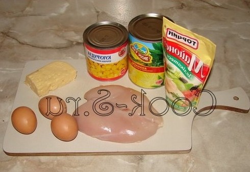 Салат с ананасом и курицей, рецепт с фото